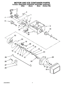 05 - Motor And Ice Container Parts parts for Whirlpool Refrigerator ED2GHEXNB07 from AppliancePartsPros.com