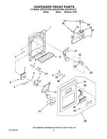 08 - Dispenser Front Parts parts for Whirlpool Refrigerator ED2KVEXVL00 from AppliancePartsPros.com