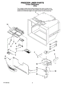 03 - Freezer Liner Parts parts for Whirlpool Refrigerator GB9SHKXMQ03 from AppliancePartsPros.com