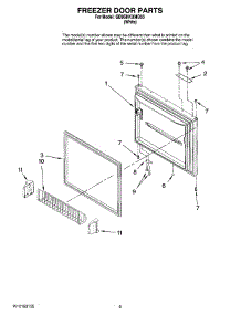 05 - Freezer Door Parts parts for Whirlpool Refrigerator GB9SHKXMQ03 from AppliancePartsPros.com