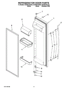 06 - Refrigerator Door Parts parts for Whirlpool Refrigerator ED5NHGXVB00 from AppliancePartsPros.com