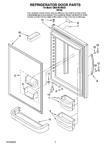 04 - Refrigerator Door Parts parts for Whirlpool Refrigerator GB9SHKXMQ02 from AppliancePartsPros.com