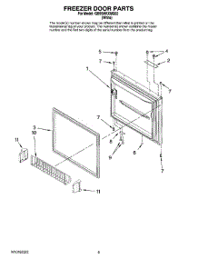 05 - Freezer Door Parts parts for Whirlpool Refrigerator GB9SHKXMQ02 from AppliancePartsPros.com