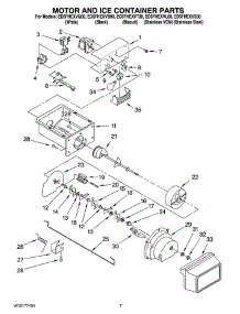 05 - Motor And Ice Container Parts parts for Whirlpool Refrigerator ED5FHEXVT00 from AppliancePartsPros.com