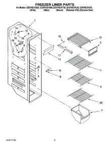 04 - Freezer Liner Parts parts for Whirlpool Refrigerator ED5FHEXVL00 from AppliancePartsPros.com