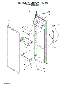 06 - Refrigerator Door Parts parts for Whirlpool Refrigerator ED5FVGXSS03 from AppliancePartsPros.com