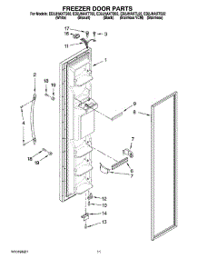 07 - Freezer Door Parts parts for Whirlpool Refrigerator ED2JHAXTS02 from AppliancePartsPros.com