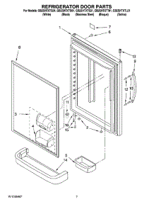 04 - Refrigerator Door Parts parts for Whirlpool Refrigerator GB2SHTXTT01 from AppliancePartsPros.com