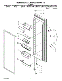06 - Refrigerator Door Parts parts for Whirlpool Refrigerator GD5NVAXSY03 from AppliancePartsPros.com