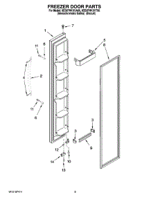 07 - Freezer Door Parts parts for Whirlpool Refrigerator 8ED2FHKXVA00 from AppliancePartsPros.com