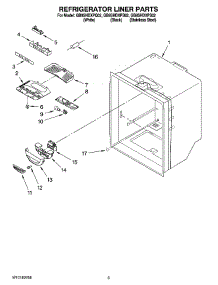 02 - Refrigerator Liner Parts parts for Whirlpool Refrigerator GB9SHDXPQ02 from AppliancePartsPros.com