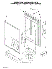 05 - Refrigerator Door Parts parts for Whirlpool Refrigerator GB2SHDXPB02 from AppliancePartsPros.com