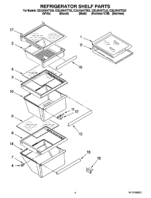 03 - Refrigerator Shelf Parts parts for Whirlpool Refrigerator ED2JHAXTL02 from AppliancePartsPros.com