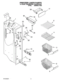 04 - Freezer Liner Parts parts for Whirlpool Refrigerator 7GS2SHEXPL04 from AppliancePartsPros.com