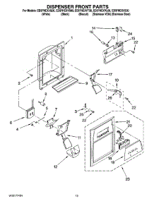 08 - Dispenser Front Parts parts for Whirlpool Refrigerator ED5FHEXVQ00 from AppliancePartsPros.com
