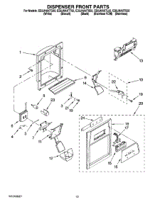 08 - Dispenser Front Parts parts for Whirlpool Refrigerator ED2JHAXTT02 from AppliancePartsPros.com