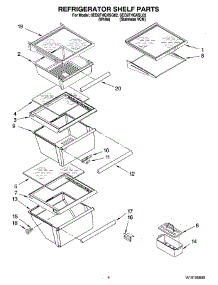 03 - Refrigerator Shelf Parts parts for Whirlpool Refrigerator 6ED2FHGXSL02 from AppliancePartsPros.com