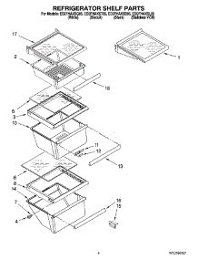 03 - Refrigerator Shelf Parts parts for Whirlpool Refrigerator ED2FHAXSQ05 from AppliancePartsPros.com