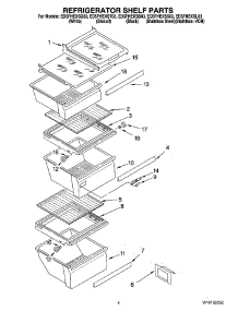 03 - Refrigerator Shelf Parts parts for Whirlpool Refrigerator ED5FHEXST03 from AppliancePartsPros.com