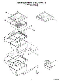 03 - Refrigerator Shelf Parts parts for Whirlpool Refrigerator 6ED2FHKXRL06 from AppliancePartsPros.com
