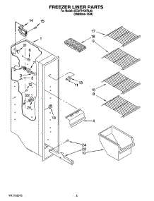 04 - Freezer Liner Parts parts for Whirlpool Refrigerator 5ED2FHKXRL05 from AppliancePartsPros.com