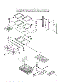 Shelf parts for Whirlpool Refrigerator GB9SHKXMQ13 from AppliancePartsPros.com