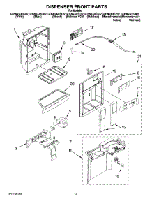 08 - Dispenser Front Parts parts for Whirlpool Refrigerator GD5NVAXSQ02 from AppliancePartsPros.com