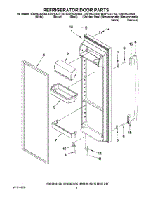 06 - Refrigerator Door Parts parts for Whirlpool Refrigerator ED5FHAXVQ00 from AppliancePartsPros.com