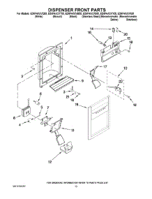 08 - Dispenser Front Parts parts for Whirlpool Refrigerator ED5FHAXVY00 from AppliancePartsPros.com