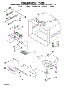 03 - Freezer Liner Parts parts for Whirlpool Refrigerator GB2SHTXTS11 from AppliancePartsPros.com