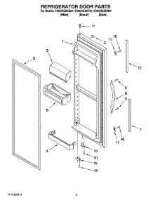 06 - Refrigerator Door Parts parts for Whirlpool Refrigerator ED5CHQXKT07 from AppliancePartsPros.com