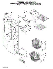 04 - Freezer Liner Parts parts for Whirlpool Refrigerator GS6NVEXVQ00 from AppliancePartsPros.com