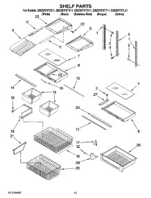 07 - Shelf Parts parts for Whirlpool Refrigerator GB2SHTXTT11 from AppliancePartsPros.com