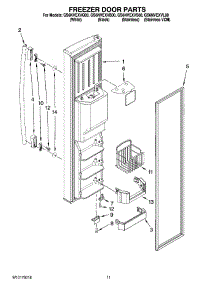 07 - Freezer Door Parts parts for Whirlpool Refrigerator GS6NVEXVS00 from AppliancePartsPros.com