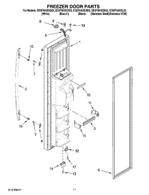 07 - Freezer Door Parts parts for Whirlpool Refrigerator ED5FHAXSQ03 from AppliancePartsPros.com