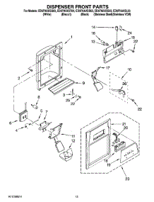 08 - Dispenser Front Parts parts for Whirlpool Refrigerator ED5FHAXSQ03 from AppliancePartsPros.com