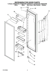 06 - Refrigerator Door Parts parts for Whirlpool Refrigerator GC3NHAXVB00 from AppliancePartsPros.com