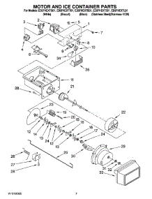 05 - Motor And Ice Container Parts parts for Whirlpool Refrigerator ED5FHEXTQ01 from AppliancePartsPros.com