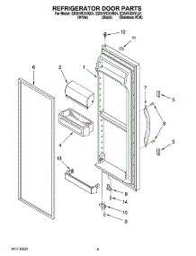 06 - Refrigerator Door Parts parts for Whirlpool Refrigerator ED5HVEXVL01 from AppliancePartsPros.com