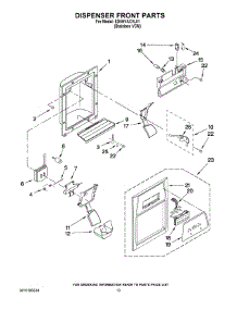 08 - Dispenser Front Parts parts for Whirlpool Refrigerator ED5HVAXVL01 from AppliancePartsPros.com