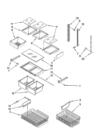 Shelf parts for Whirlpool Refrigerator GB2SHDXPQ12 from AppliancePartsPros.com