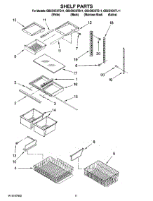 07 - Shelf Parts parts for Whirlpool Refrigerator GB2SHDXTS11 from AppliancePartsPros.com