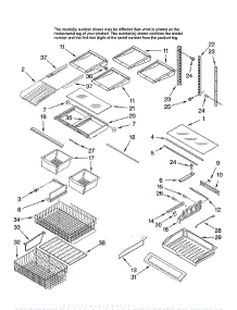 Shelf parts for Whirlpool Refrigerator GX5SHTXTB11 from AppliancePartsPros.com