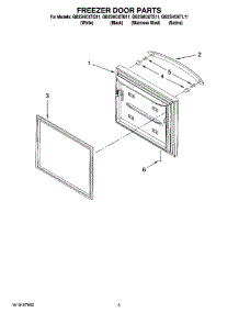 03 - Freezer Door Parts parts for Whirlpool Refrigerator GB2SHDXTQ11 from AppliancePartsPros.com