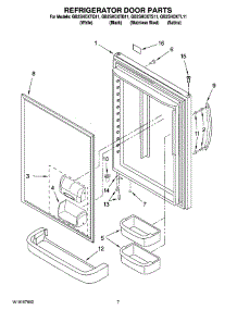 05 - Refrigerator Door Parts parts for Whirlpool Refrigerator GB2SHDXTQ11 from AppliancePartsPros.com