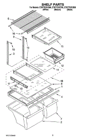 05 - Shelf Parts, Optional Parts parts for Whirlpool Refrigerator ET8FTEXVB00 from AppliancePartsPros.com
