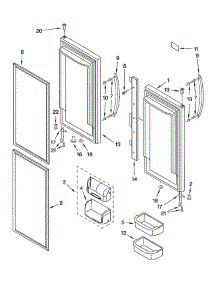 Refrigerator Door parts for Whirlpool Refrigerator GX5FHTXTT11 from AppliancePartsPros.com