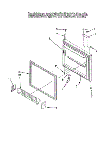Freezer Door parts for Whirlpool Refrigerator GB9SHKXMQ12 from AppliancePartsPros.com