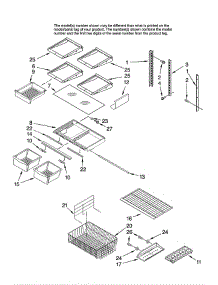 Shelf parts for Whirlpool Refrigerator GB9SHKXMQ12 from AppliancePartsPros.com