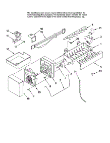 Icemaker parts for Whirlpool Refrigerator GB9SHKXMQ12 from AppliancePartsPros.com